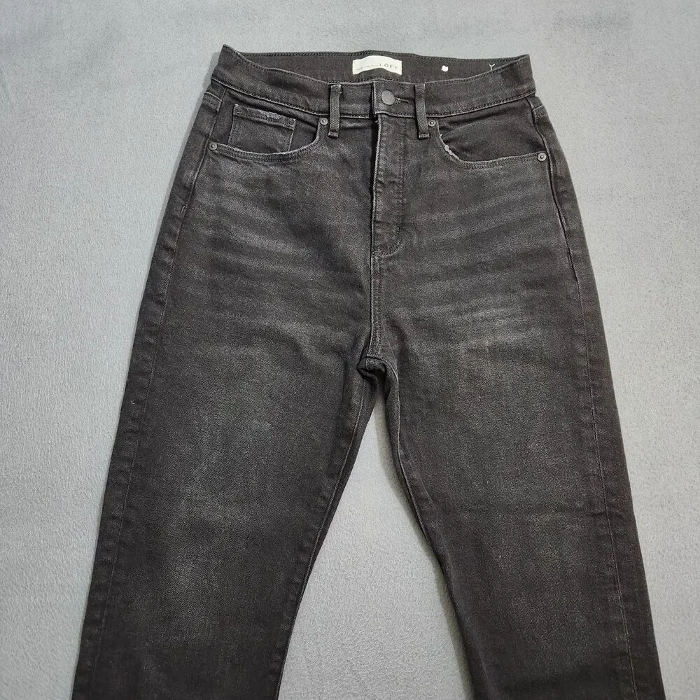 LOFT Jeans Women 28/6P Black High Rise The Slim Ankle